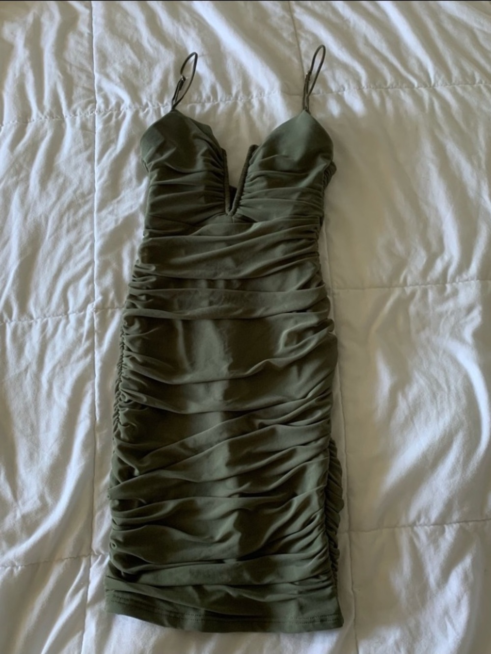 Olive Green Selfie Leslie mini dress